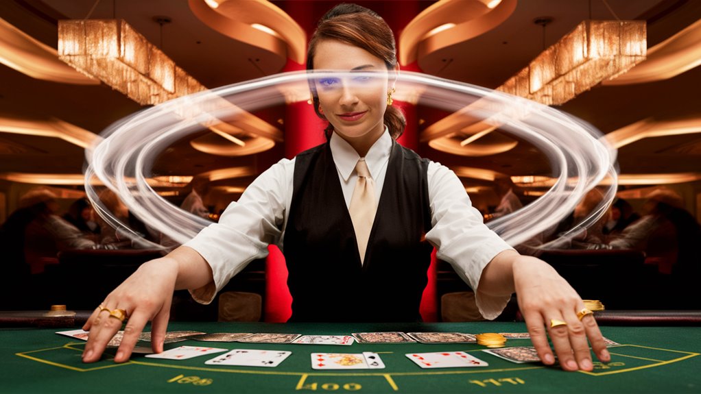 flickering animated card dealer